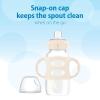 imageDr Browns Milestones WideNeck Sippy Spout Bottle with 100 Silicone Handles EasyGrip Handles with Soft Sippy Spout 9oz270mL LightPink ampamp Ecru 2Pack 6m1 Pack  Ecru