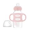 imageDr Browns Milestones WideNeck Sippy Spout Bottle with 100 Silicone Handles EasyGrip Handles with Soft Sippy Spout 9oz270mL LightPink ampamp Ecru 2Pack 6m2 Pack  Light Pink  Ecru