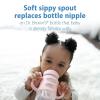 imageDr Browns Milestones WideNeck Sippy Spout Bottle with 100 Silicone Handles EasyGrip Handles with Soft Sippy Spout 9oz270mL LightPink ampamp Ecru 2Pack 6m2 Pack  Light Pink