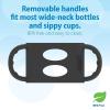 imageDr Browns Milestones WideNeck Sippy Spout Bottle with 100 Silicone Handles EasyGrip Handles with Soft Sippy Spout 9oz270mL LightPink ampamp Ecru 2Pack 6m1 Pack  Black