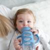 imageDr Browns Milestones WideNeck Sippy Spout Bottle with 100 Silicone Handles EasyGrip Handles with Soft Sippy Spout 9oz270mL LightPink ampamp Ecru 2Pack 6m2 Pack  Light Blue  Gray