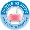 imageDr Browns Milestones WideNeck Sippy Spout Bottle with 100 Silicone Handles EasyGrip Handles with Soft Sippy Spout 9oz270mL LightPink ampamp Ecru 2Pack 6m1 Pack  Green