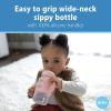 imageDr Browns Milestones WideNeck Sippy Spout Bottle with 100 Silicone Handles EasyGrip Handles with Soft Sippy Spout 9oz270mL LightPink ampamp Ecru 2Pack 6m2 Pack  Light Pink  Ecru