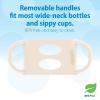 imageDr Browns Milestones WideNeck Sippy Spout Bottle with 100 Silicone Handles EasyGrip Handles with Soft Sippy Spout 9oz270mL LightPink ampamp Ecru 2Pack 6m2 Pack  Light Pink  Ecru
