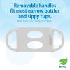imageDr Browns Milestones WideNeck Sippy Spout Bottle with 100 Silicone Handles EasyGrip Handles with Soft Sippy Spout 9oz270mL LightPink ampamp Ecru 2Pack 6m2 Pack  Light Blue  Gray