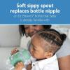 imageDr Browns Milestones WideNeck Sippy Spout Bottle with 100 Silicone Handles EasyGrip Handles with Soft Sippy Spout 9oz270mL LightPink ampamp Ecru 2Pack 6m1 Pack  Green