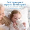 imageDr Browns Milestones WideNeck Sippy Spout Bottle with 100 Silicone Handles EasyGrip Handles with Soft Sippy Spout 9oz270mL LightPink ampamp Ecru 2Pack 6m2 Pack  Green  Gray