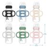 imageDr Browns Milestones WideNeck Sippy Spout Bottle with 100 Silicone Handles EasyGrip Handles with Soft Sippy Spout 9oz270mL LightPink ampamp Ecru 2Pack 6m1 Pack  Black