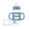 imageDr Browns Milestones WideNeck Sippy Spout Bottle with 100 Silicone Handles EasyGrip Handles with Soft Sippy Spout 9oz270mL LightPink ampamp Ecru 2Pack 6m2 Pack  Light Blue  Gray