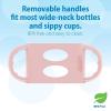 imageDr Browns Milestones WideNeck Sippy Spout Bottle with 100 Silicone Handles EasyGrip Handles with Soft Sippy Spout 9oz270mL LightPink ampamp Ecru 2Pack 6m1 Pack  Light Pink