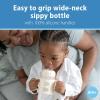 imageDr Browns Milestones WideNeck Sippy Spout Bottle with 100 Silicone Handles EasyGrip Handles with Soft Sippy Spout 9oz270mL LightPink ampamp Ecru 2Pack 6m1 Pack  Ecru