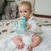 imageDr Browns Milestones WideNeck Sippy Straw Bottle with 100 Silicone Handles and Weighted Straw 9 oz270 mL Blue 6mGray  Green