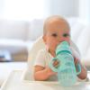 imageDr Browns Milestones WideNeck Sippy Straw Bottle with 100 Silicone Handles and Weighted Straw 9 oz270 mL Blue 6mGray  Green