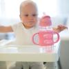 imageDr Browns Milestones WideNeck Sippy Straw Bottle with 100 Silicone Handles and Weighted Straw 9 oz270 mL Blue 6mGray  Pink