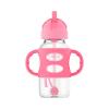 imageDr Browns Milestones WideNeck Sippy Straw Bottle with 100 Silicone Handles and Weighted Straw 9 oz270 mL Blue 6mGray  Pink