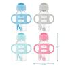 imageDr Browns Milestones WideNeck Sippy Straw Bottle with 100 Silicone Handles and Weighted Straw 9 oz270 mL Blue 6mPink