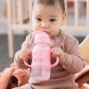 imageDr Browns Milestones WideNeck Sippy Straw Bottle with 100 Silicone Handles and Weighted Straw 9 oz270 mL Blue 6mPink