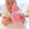 imageDr Browns Milestones WideNeck Sippy Straw Bottle with 100 Silicone Handles and Weighted Straw 9 oz270 mL Blue 6mPink