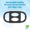 imageDr Browns Narrow Baby Bottle Handles 100 Silicone Easy Grip Removable Handles for Bottle to Sippy Cup Transition BlackEcruPink 3Pack 4mBlack