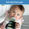 imageDr Browns Narrow Baby Bottle Handles 100 Silicone Easy Grip Removable Handles for Bottle to Sippy Cup Transition BlackEcruPink 3Pack 4mGray