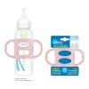 imageDr Browns Narrow Baby Bottle Handles 100 Silicone Easy Grip Removable Handles for Bottle to Sippy Cup Transition BlackEcruPink 3Pack 4mPink