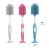 imageDr Browns Soft Touch No Scratch Baby Bottle Cleaning Brush Nipple Cleaner with Stand and Storage Clip BPA Free Blue 1Pack4 Pack