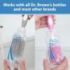 imageDr Browns Soft Touch No Scratch Baby Bottle Cleaning Brush Nipple Cleaner with Stand and Storage Clip BPA Free Blue 1PackPack of 2