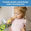 imageDr Browns ToothScrubber Toddler Toothbrush TripleSided Training Toothbrush with Suction Cup Base Green Monster Baby Oral Care Ages 14 Years1 Pack  Green Monster