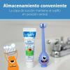 imageDr Browns ToothScrubber Toddler Toothbrush TripleSided Training Toothbrush with Suction Cup Base Green Monster Baby Oral Care Ages 14 Years1 Pack  Purple Monster