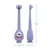 imageDr Browns ToothScrubber Toddler Toothbrush TripleSided Training Toothbrush with Suction Cup Base Green Monster Baby Oral Care Ages 14 Years1 Pack  Purple Monster