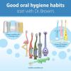 imageDr Browns ToothScrubber Toddler Toothbrush TripleSided Training Toothbrush with Suction Cup Base Green Monster Baby Oral Care Ages 14 Years2 Pack  Toddler Toothscrubber Set With Strawberry Toothpaste