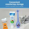 imageDr Browns ToothScrubber Toddler Toothbrush TripleSided Training Toothbrush with Suction Cup Base Green Monster Baby Oral Care Ages 14 Years2 Pack  Toddler Toothbrush  Purple Monster  Flamingo