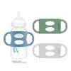 imageDr Browns WideNeck Baby Bottle Handles 100 Silicone Easy Grip Removable Handles for Bottle to Sippy Cup Transition BlueGrayGreen 3Pack 4m