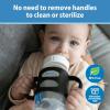 imageDr Browns WideNeck Baby Bottle Handles 100 Silicone Easy Grip Removable Handles for Bottle to Sippy Cup Transition Gray 4m