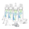 imageDr Browns AntiColic Baby Feeding Set with Slow Flow Nipples Travel Caps Silicone Pacifier  PinkClear  Breast to Bottle Feeding Set