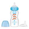 imageDr Browns AntiColic Options WideNeck Sippy Bottle Starter Kit 9oz270mL with Level 3 MediumFast Flow Nipple and Soft 100 Silicone Sippy Spout Blue BPA Free 6m9 oz  Wide  Blue