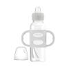 imageDr Browns Milestones Narrow Sippy Spout Bottle with 100 Silicone Handles EasyGrip Handles with Soft Sippy Spout 8oz250mL Gray 1Pack 6m1 Pack  Gray