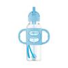 imageDr Browns Milestones Narrow Sippy Straw Bottle SpillProof with 100 Silicone Handles and Weighted Straw 8 oz250 mL Gray ampamp Green 6m1 Count Pack of 1