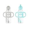 imageDr Browns Milestones Narrow Sippy Straw Bottle SpillProof with 100 Silicone Handles and Weighted Straw 8 oz250 mL Gray ampamp Green 6m2 Count Pack of 1
