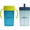 imageDr Browns Milestones Straw to 360 Cup Set Convertible Toddler Training Cup Set with Interchangeable Silicone Straw and 360 Degree Cup Lids Ocean Blue 10 oz300 mL BPA Free 9m 2 PackGreen Blue