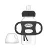 imageDr Browns Milestones WideNeck Sippy Spout Bottle with 100 Silicone Handles EasyGrip Handles with Soft Sippy Spout 9oz270mL LightPink ampamp Ecru 2Pack 6m1 Pack  Black