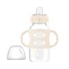 imageDr Browns Milestones WideNeck Sippy Spout Bottle with 100 Silicone Handles EasyGrip Handles with Soft Sippy Spout 9oz270mL LightPink ampamp Ecru 2Pack 6m1 Pack  Ecru