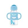 imageDr Browns Milestones WideNeck Sippy Straw Bottle with 100 Silicone Handles and Weighted Straw 9 oz270 mL Blue 6mBlue