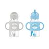 imageDr Browns Milestones WideNeck Sippy Straw Bottle with 100 Silicone Handles and Weighted Straw 9 oz270 mL Blue 6mGray  Blue