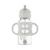 imageDr Browns Milestones WideNeck Sippy Straw Bottle with 100 Silicone Handles and Weighted Straw 9 oz270 mL Blue 6mGray