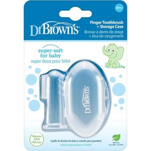 imageDr Browns 100 Silicone Baby Finger Toothbrush and Toothpaste Set 2Pack Toothbrush with Storage Case FluorideFree Strawberry Toddler Toothpaste Gray ampamp LightGreenFinger Toothbrush  1 Pack
