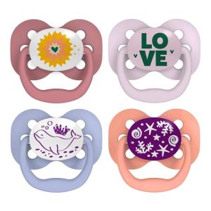 imageDr Browns Advantage GlowintheDark Baby Pacifier Fully Symmetrical Soother with Soft Silicone Bulb Blue SunriseBlue Ocean 06m BPA Free 4 Pack4 Pack  GlowintheDark Coral OceanLavendar Love