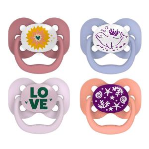 imageDr Browns Advantage GlowintheDark Baby Pacifier Fully Symmetrical Soother with Soft Silicone Bulb Blue SunriseBlue Ocean 06m BPA Free 4 Pack4 Pack  GlowintheDark Pink Stars  Glow