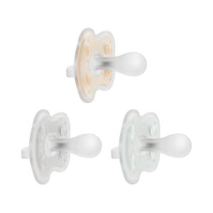 imageDr Browns Advantage OnePiece Silicone Baby Pacifier Fully Symmetrical Soother EcruLight PinkPink 06m BPA Free 3 Pack3 Pack  EcruGrayGreen