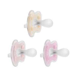 imageDr Browns Advantage OnePiece Silicone Baby Pacifier Fully Symmetrical Soother EcruLight PinkPink 06m BPA Free 3 Pack3 Pack  EcruLight PinkPink